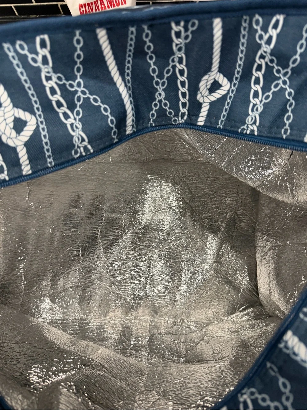 Nautical Rope Print Tote with 